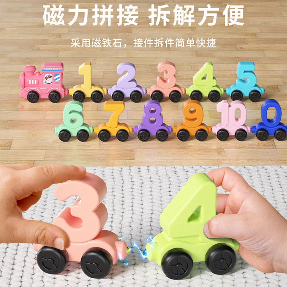 Magnetic Number Train Set Digital Learning Educational PVC Toys 12Pcs