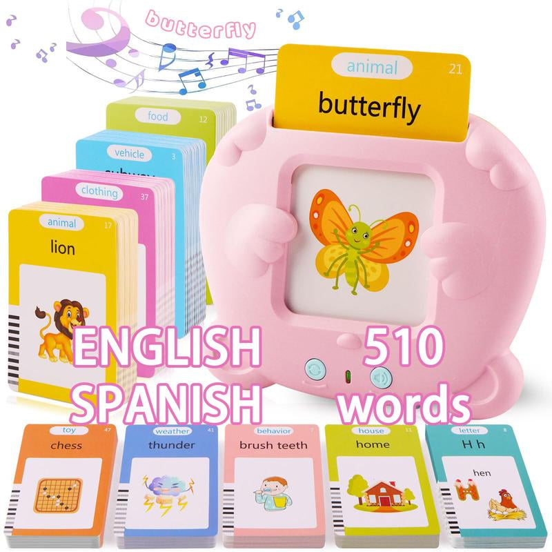 224 Words Alphabet Talking Flash Cards for 3-8 Yearstoddlers. Pocket Speech Buddytherapy Autismtoys, Educationallearing Interactivetoy for Boys Girlskids Gifts Blue