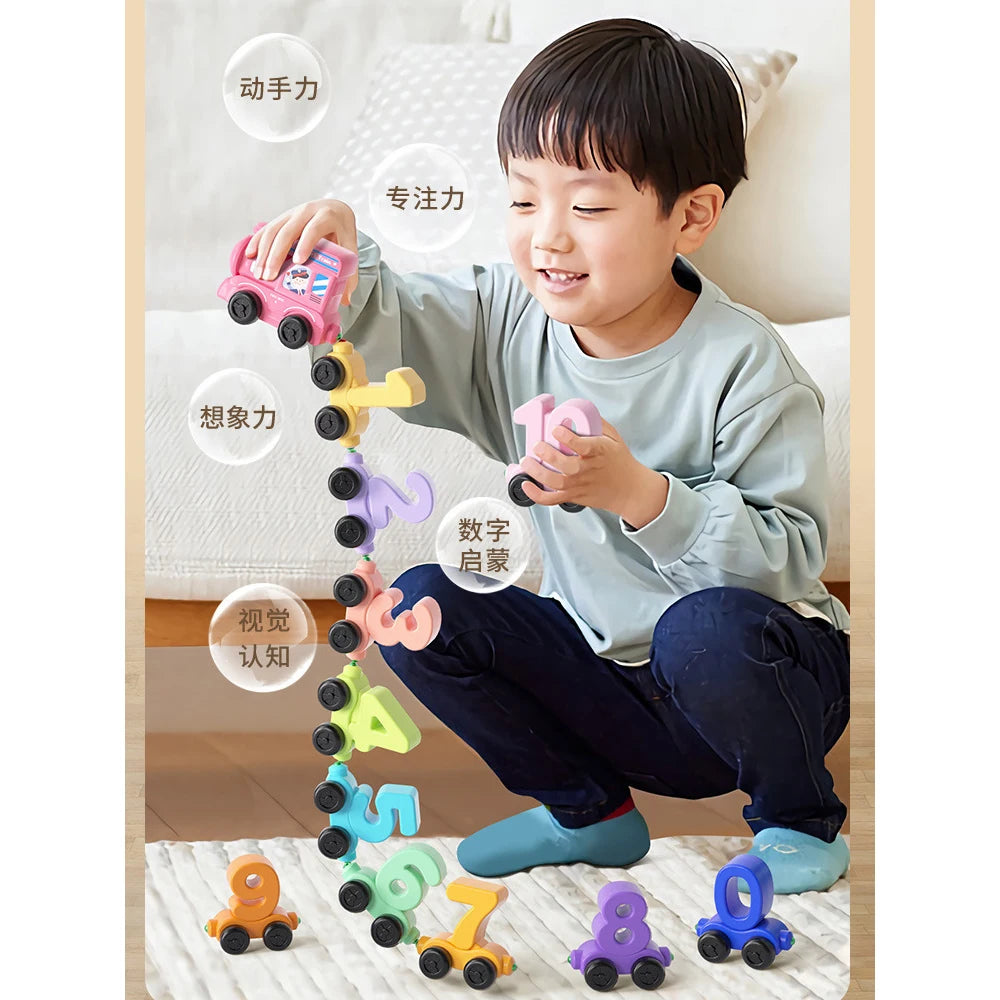 Magnetic Number Train Set Digital Learning Educational PVC Toys 12Pcs