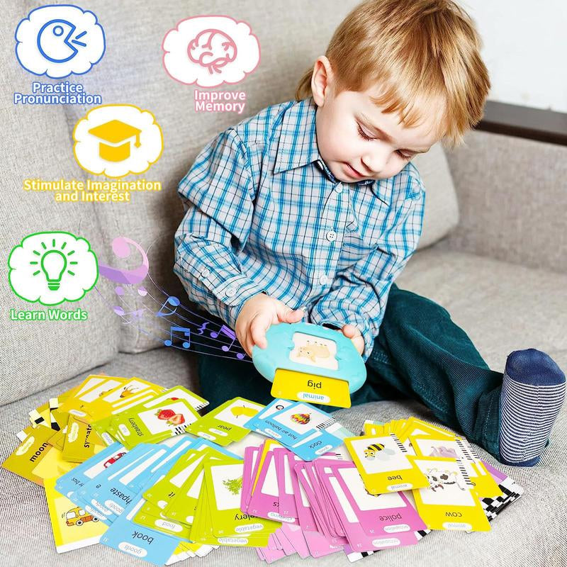 224 Words Alphabet Talking Flash Cards for 3-8 Yearstoddlers. Pocket Speech Buddytherapy Autismtoys, Educationallearing Interactivetoy for Boys Girlskids Gifts Blue