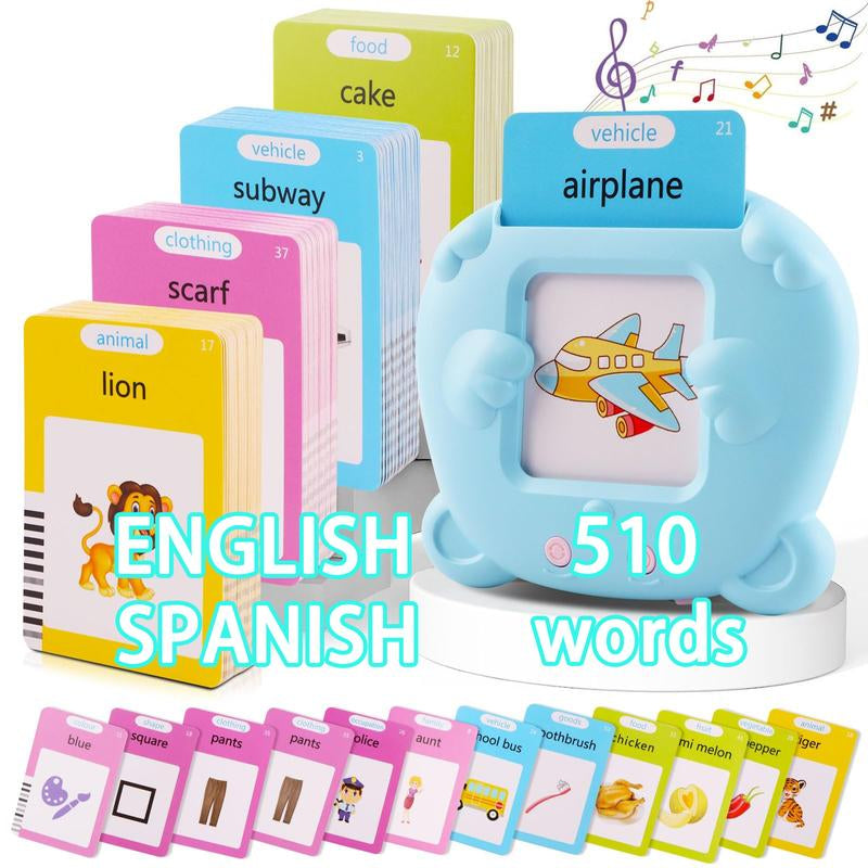 224 Words Alphabet Talking Flash Cards for 3-8 Yearstoddlers. Pocket Speech Buddytherapy Autismtoys, Educationallearing Interactivetoy for Boys Girlskids Gifts Blue