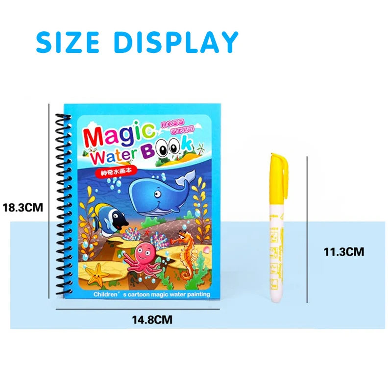 1Pcs Magical Book Water Drawing Montessori Toys Reusable Coloring Book Magic Water Drawing Book Sensory Early Education Toys