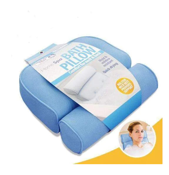 Bathtub Pillow with Suction Cups for Non-Slip Support
